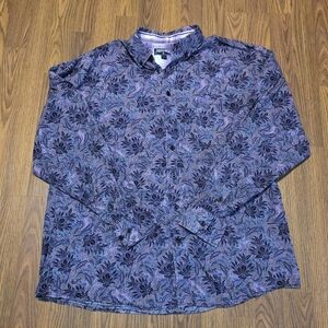 Panhandle Western Shirt Purple Paisley Cotton Button Down Men’s Floral Large A63